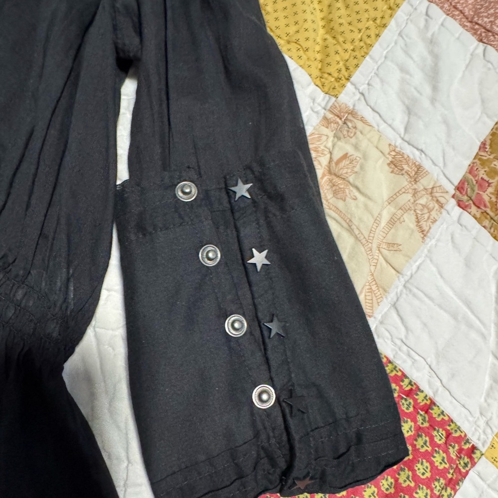 MOTHER Black Sheer Embellished Sleeveless Blouse - Picture 10 of 11